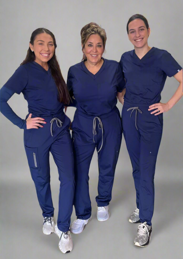 "Boyfriend Fit" Scrub Pants - Navy Blue