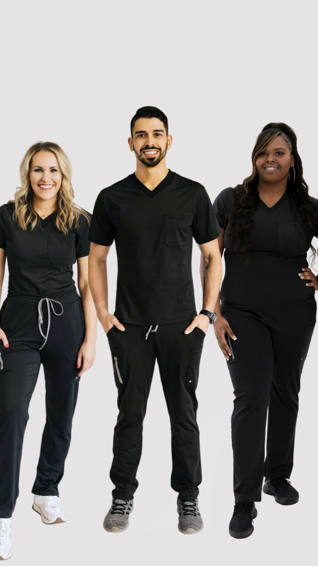 "Boyfriend Fit" Scrub Pants - Black