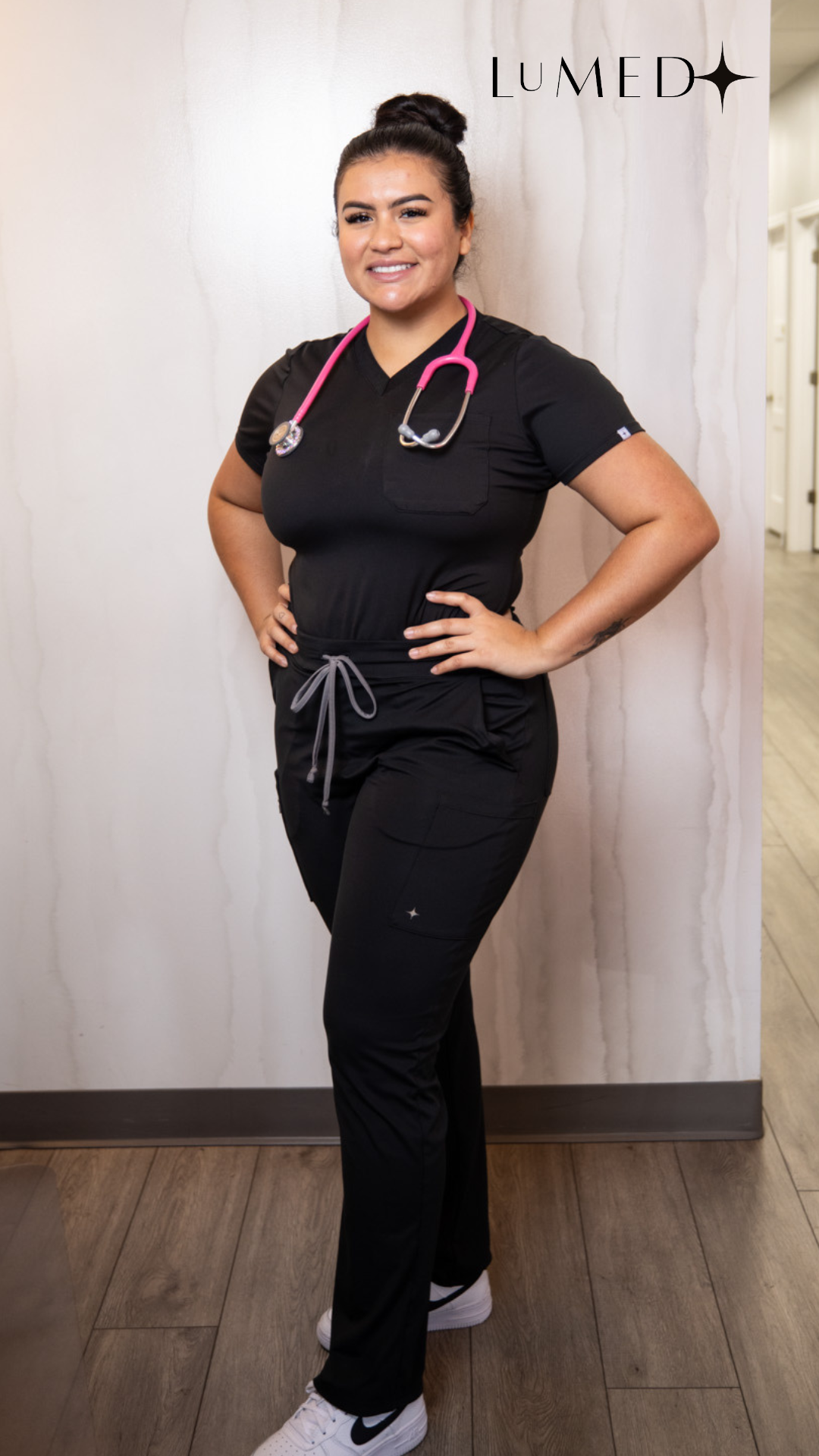 "Boyfriend Fit" Scrub Pants - Black
