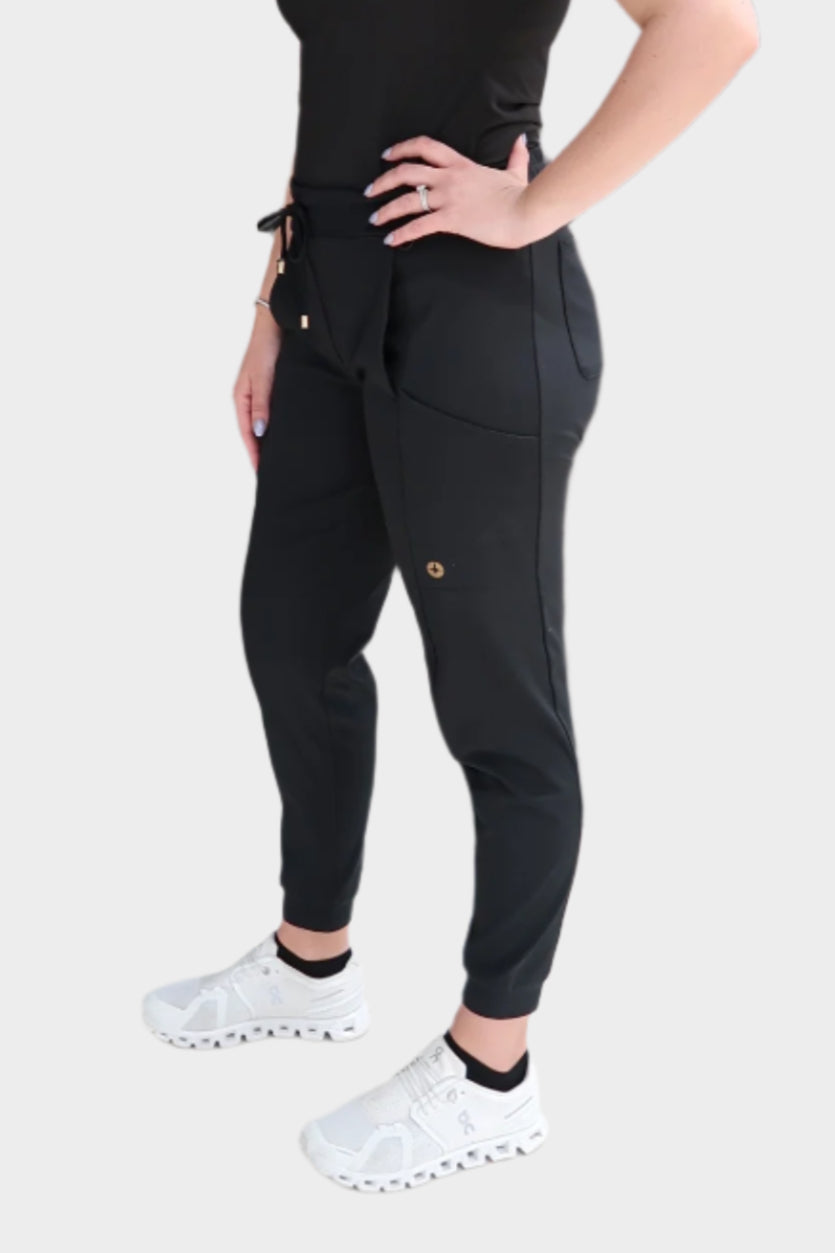 Women's Black Scrub Joggers