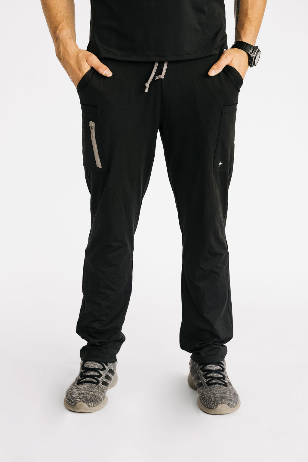 Lumed Black scrub pants for men