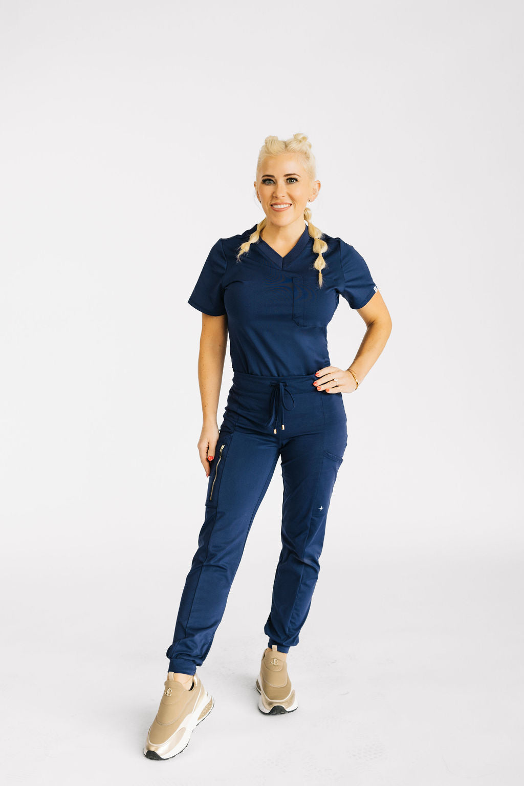 navy joggers for women