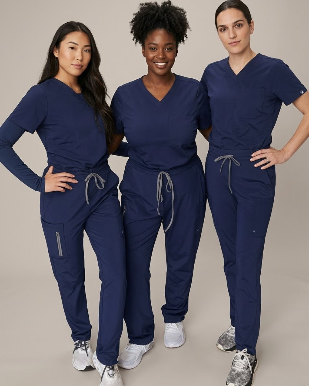 "Boyfriend Fit" Scrub Pants - Navy Blue