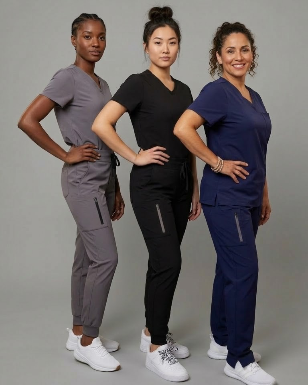 "Boyfriend Fit" Scrub Pants - Navy Blue