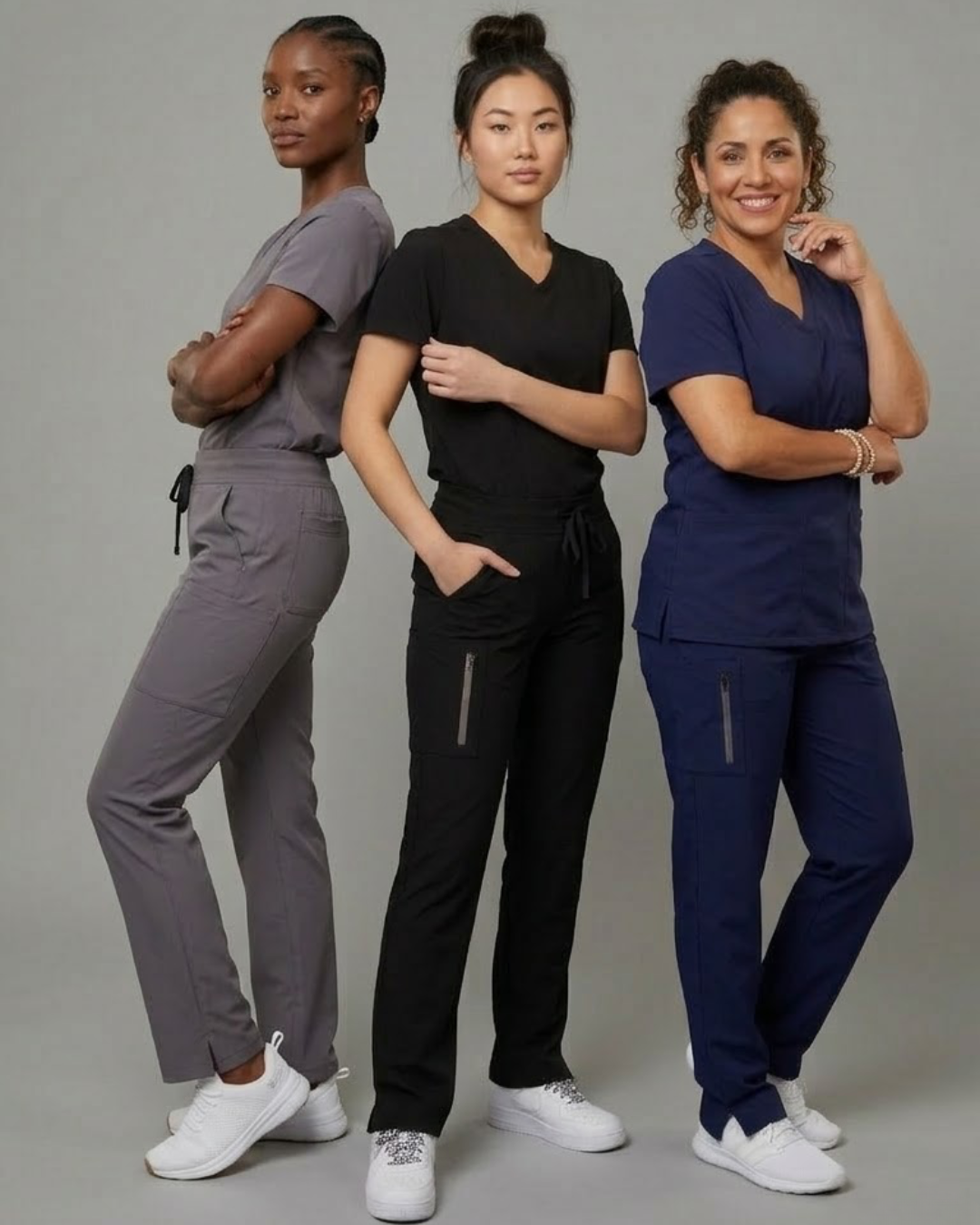 "Boyfriend Fit" Scrub Pants - Black