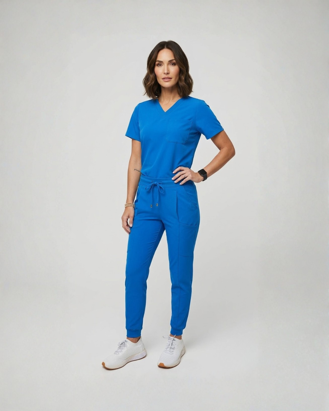 Women's Cobalt Blue V-Neck Scrub Top