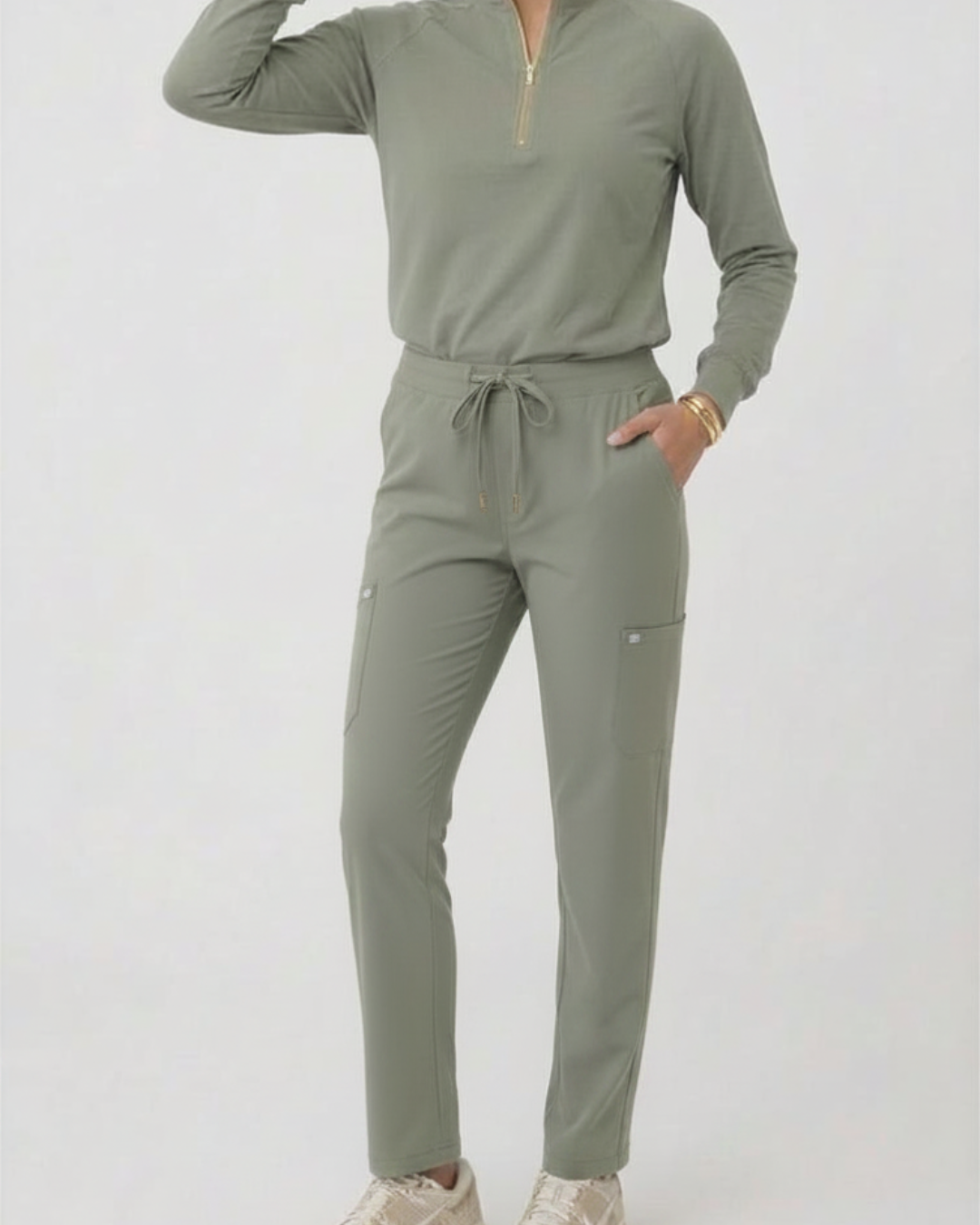 The Long Sleeve Essential Pullover - Sage