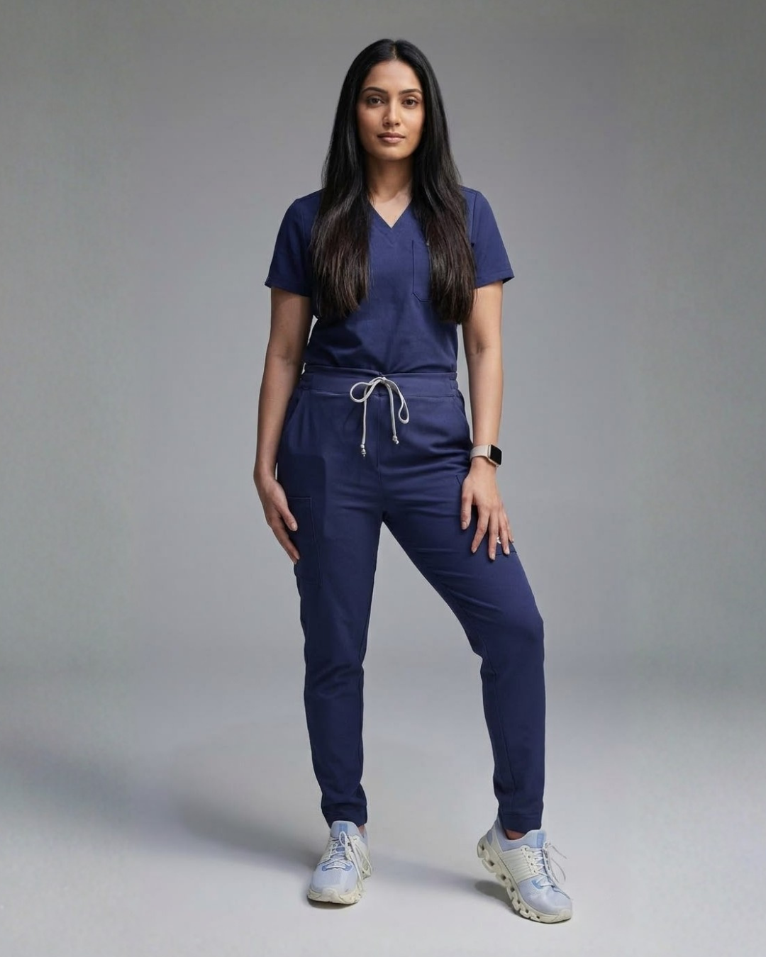 "Boyfriend Fit" Scrub Joggers - Navy