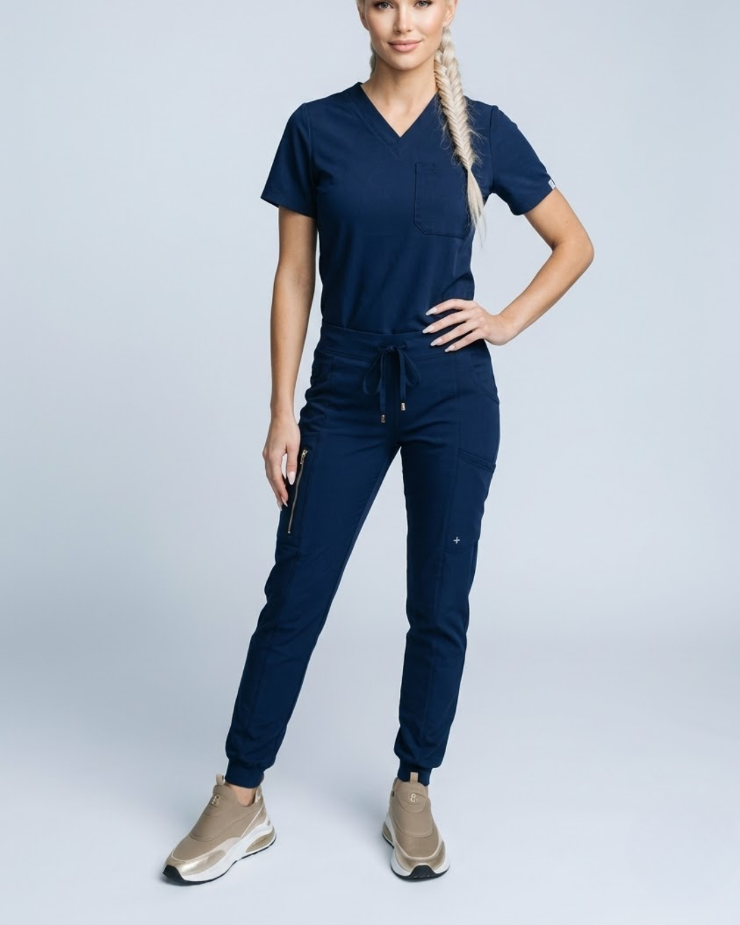 Women's Navy Blue Scrub Joggers
