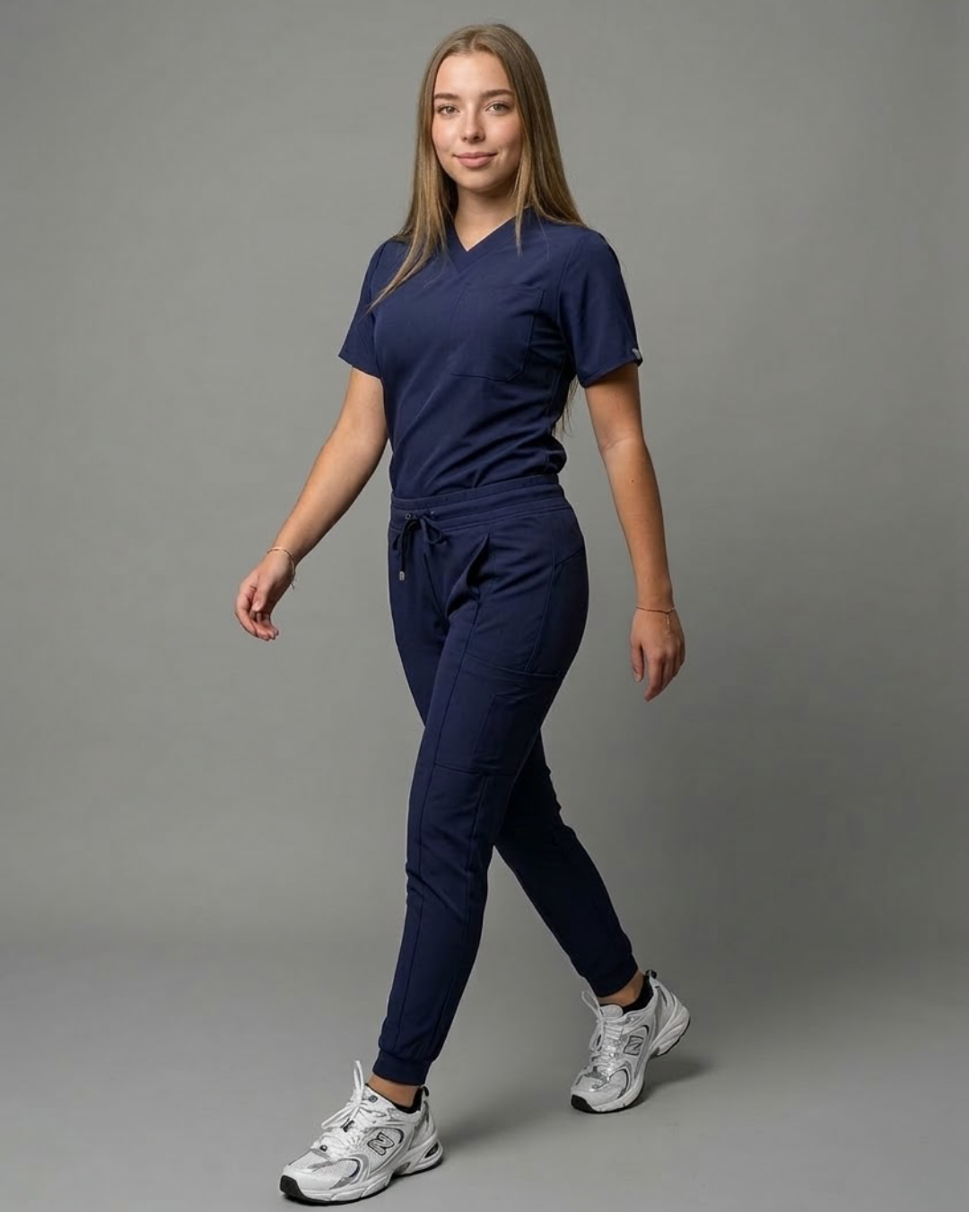Women's Navy Scrub Low Waisted Joggers