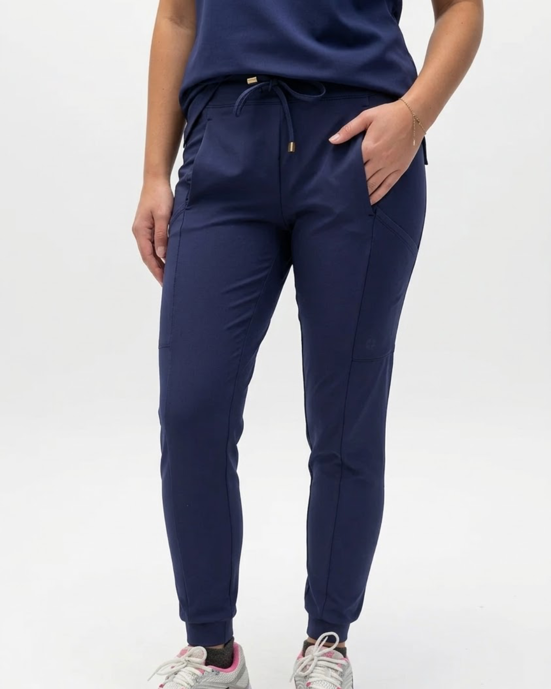 Women's Navy Scrub Low Waisted Joggers