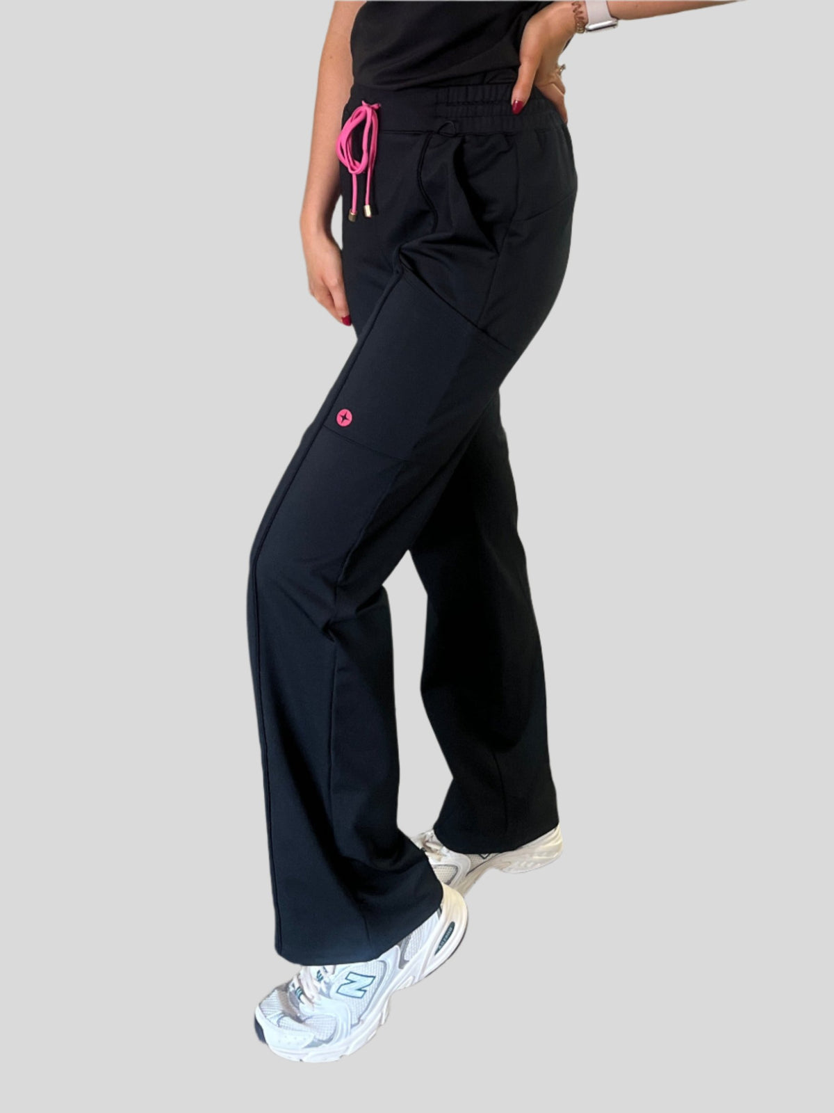 black and pink scrubs