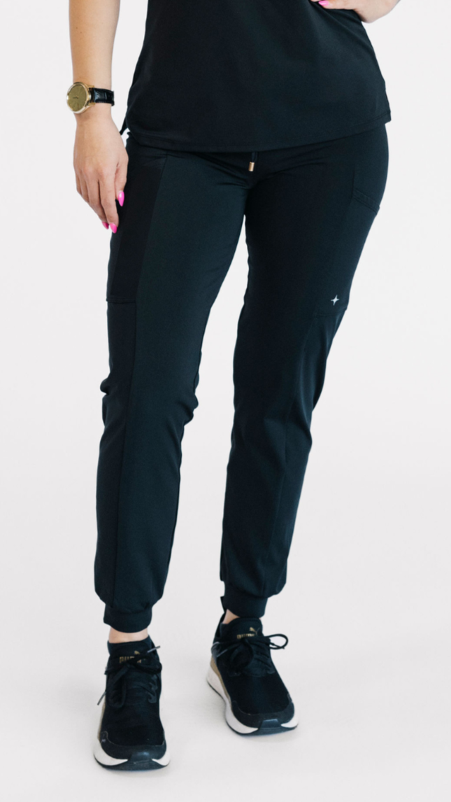 Women's Black Scrub Joggers