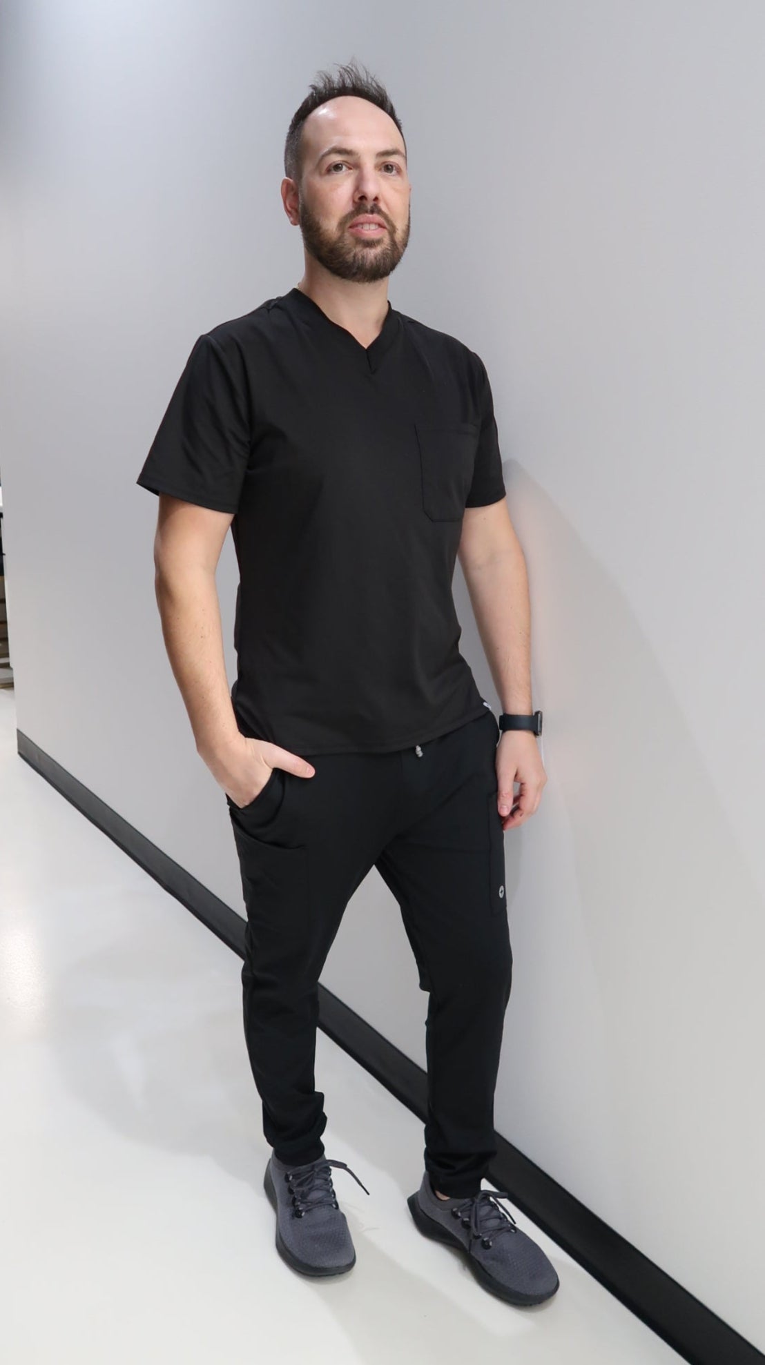 Men's Black Scrub Joggers