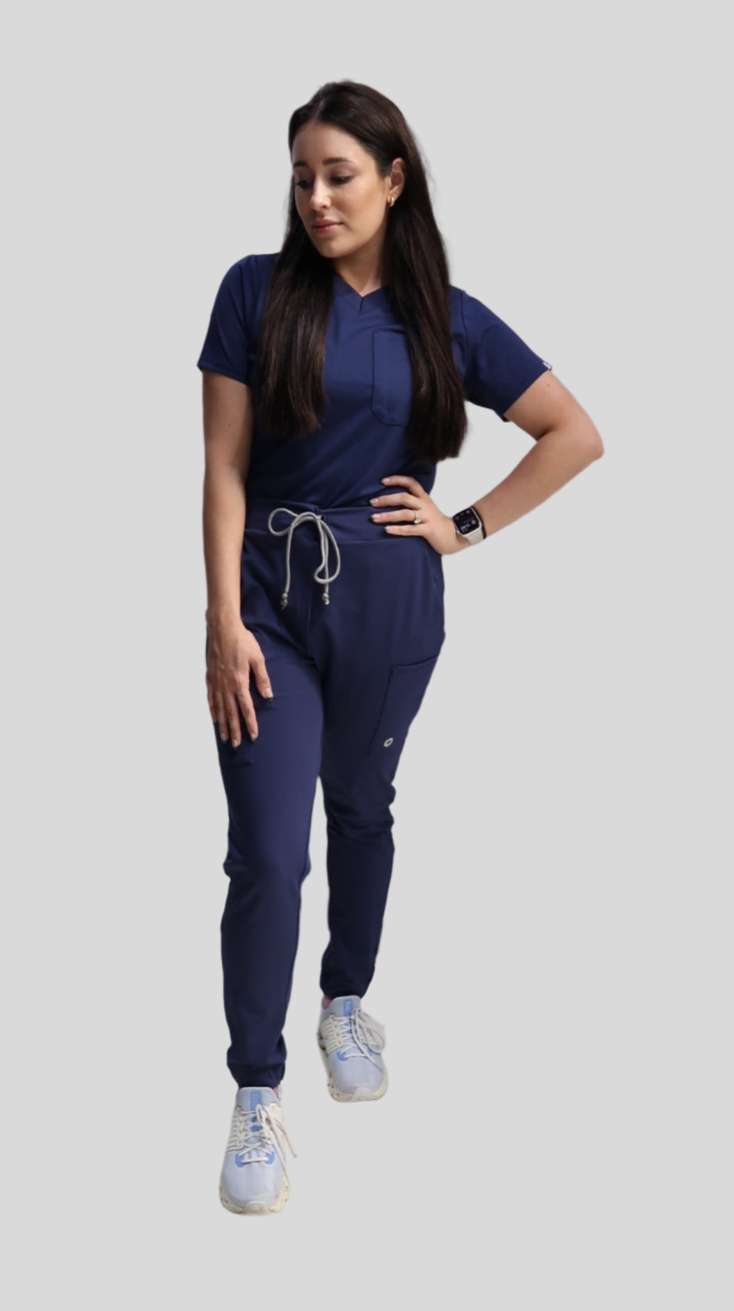 "Boyfriend Fit" Scrub Joggers - Navy