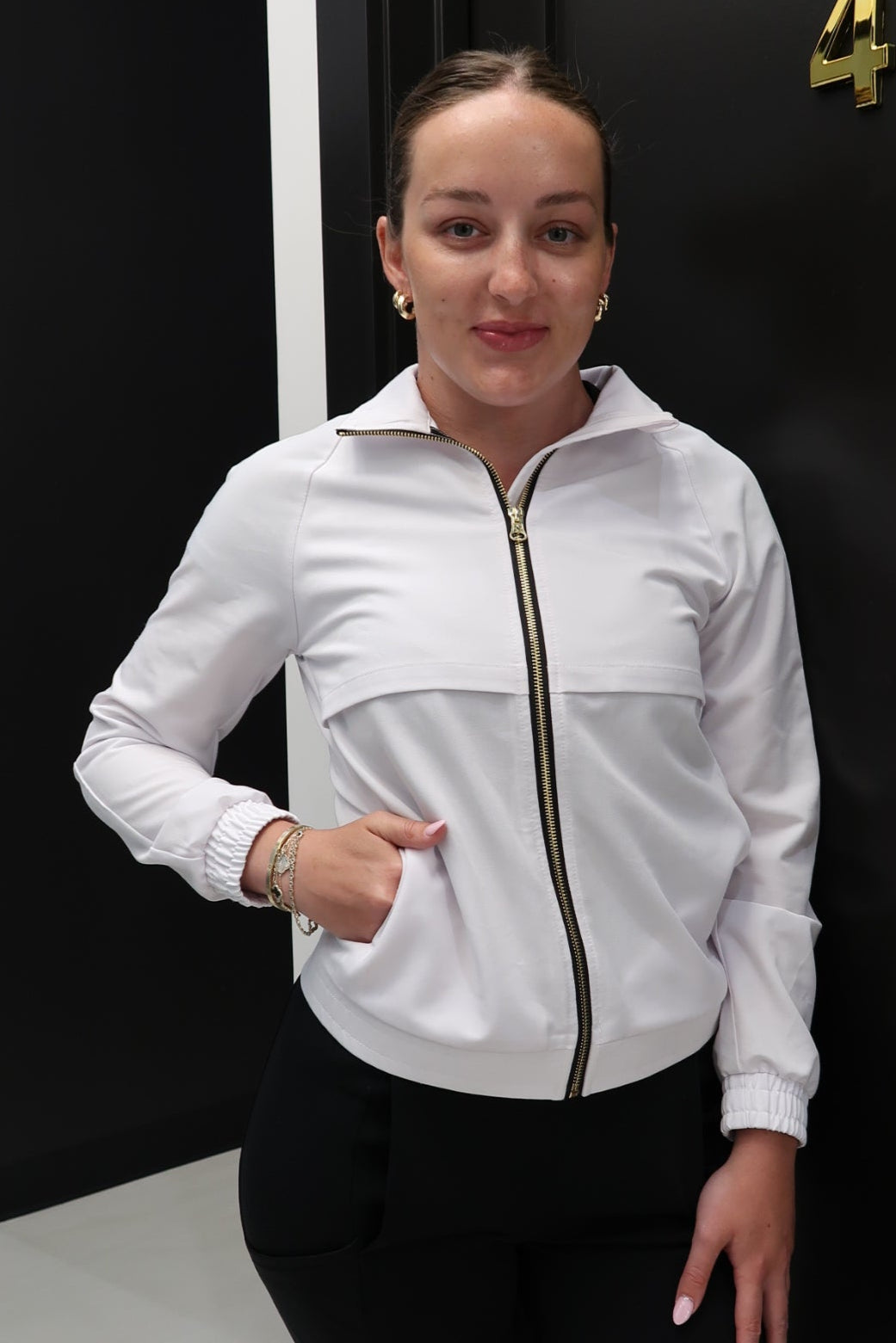 white and gold jacket