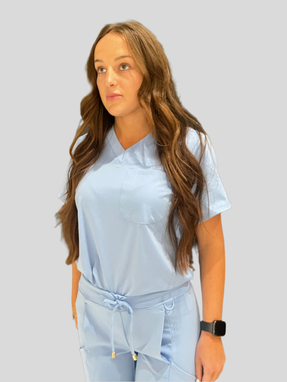 Women's Ceil Blue V-Neck Scrub Top