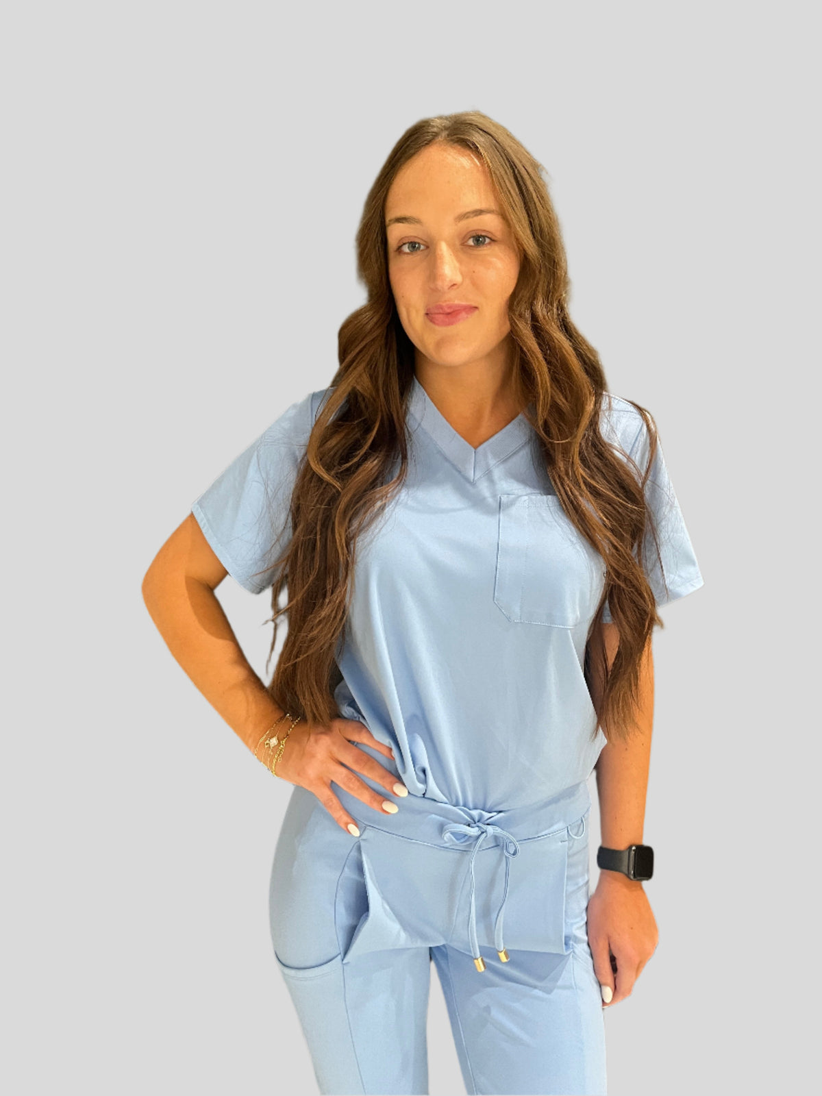 Women's Ceil Blue V-Neck Scrub Top