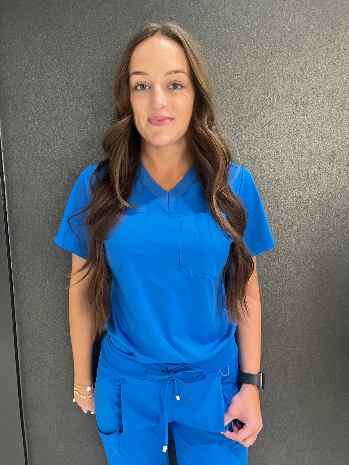 Women's Cobalt Blue V-Neck Scrub Top