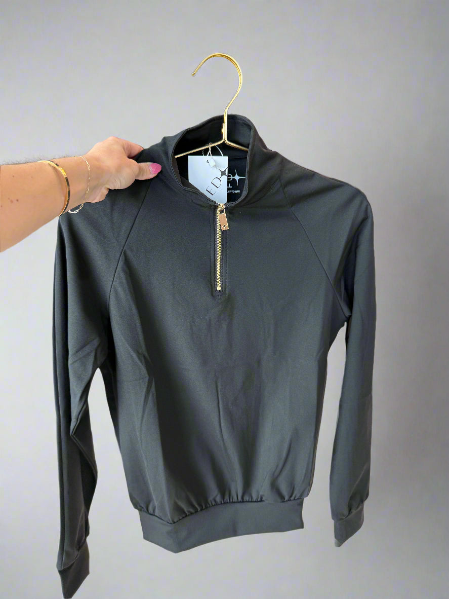 Women's Scrub Active Pullover - Black & Gold Details