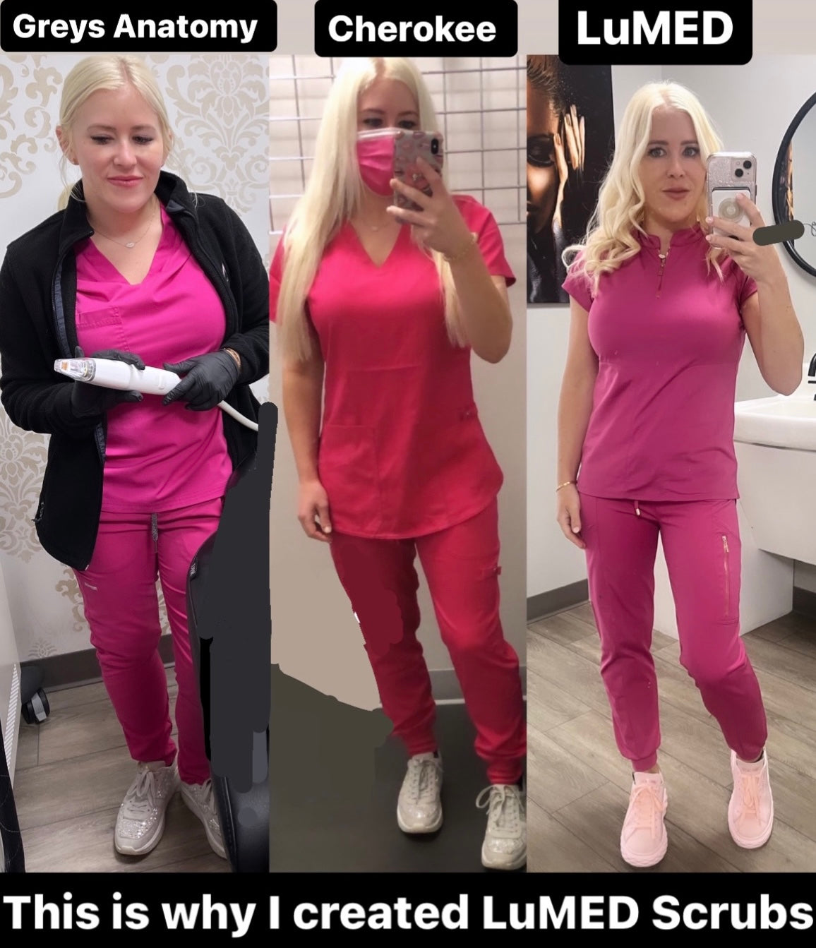 Women's Hot Pink Scrub Joggers