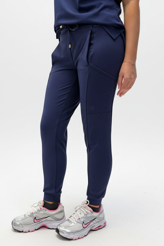 Women's Navy Scrub Low Waisted Joggers