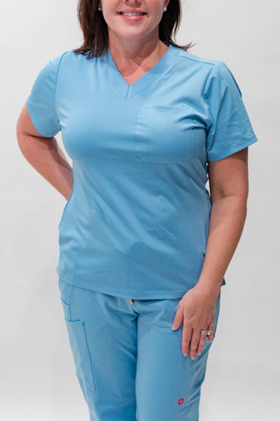 Women's Ceil Blue V-Neck Scrub Top