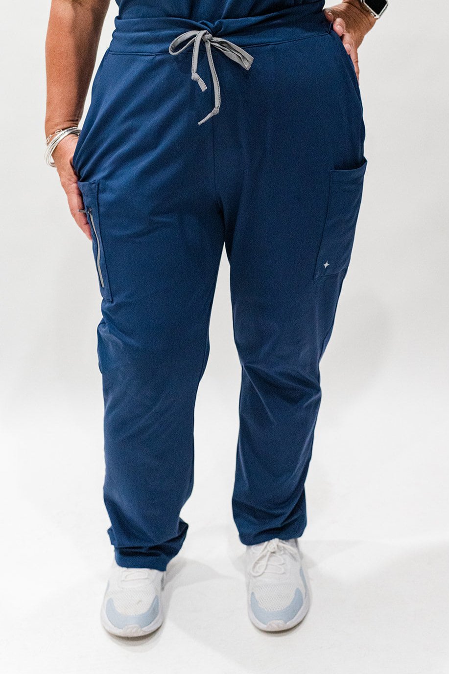 "Boyfriend Fit" Scrub Pants - Navy Blue