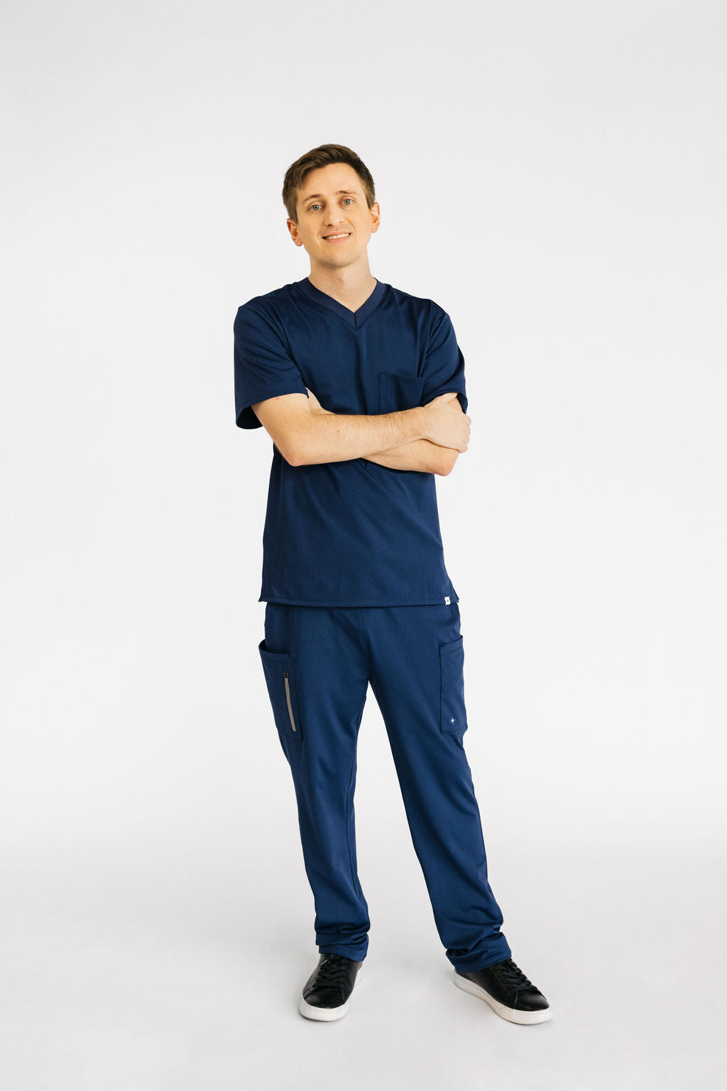 Men's navy blue nursing scrubs